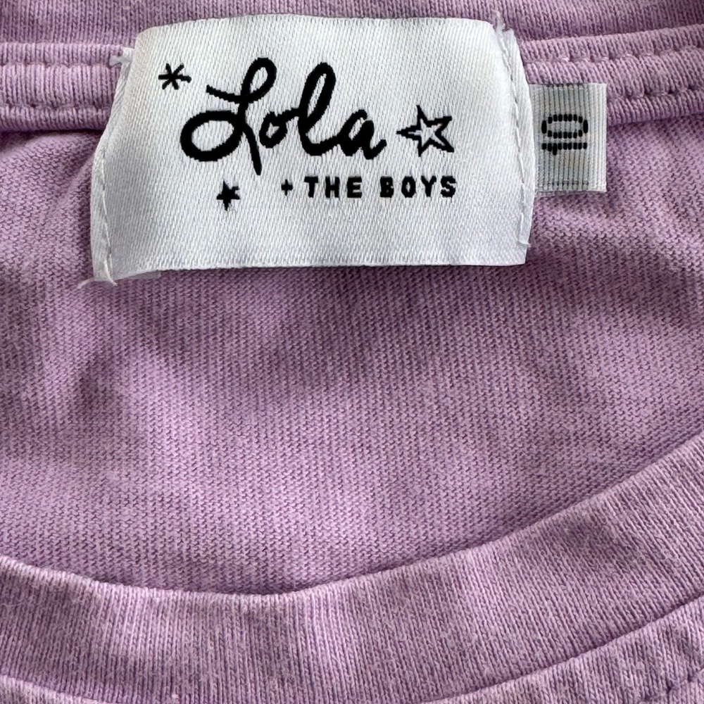 🎀 LOLA & THE BOYS lilac big bow t-shirt, size 10 - Picture 3 of 6
